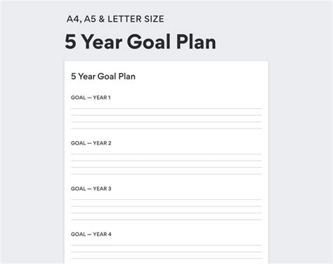 5 Year Plan Template Achieving Goals