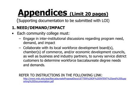 Appendices and Supporting Documentation