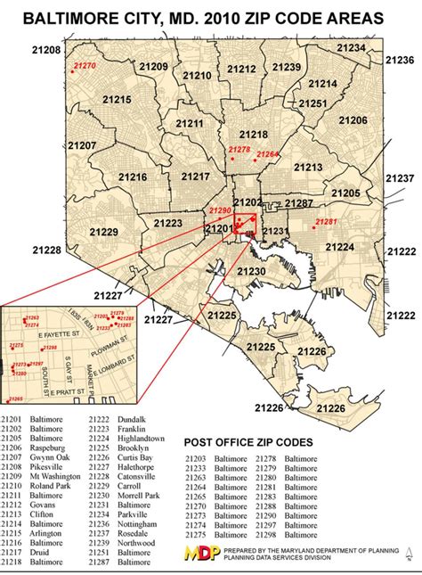 Baltimore City Zip Code Map