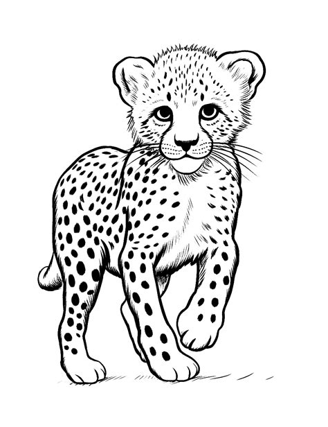 Cheetah Coloring Pages For Kids To Print