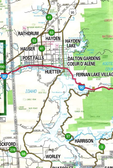 Coeur d'Alene Idaho Map