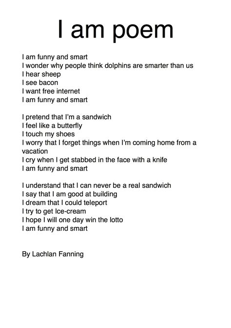 Conclusion I Am Poem Template