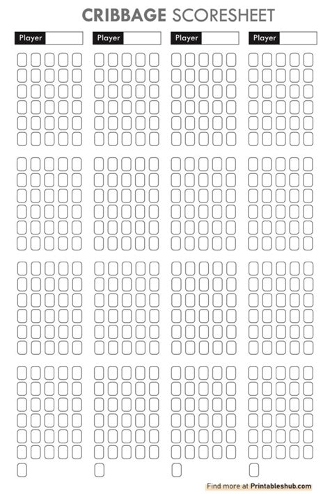 Cribbage Board Template with Scoring Guide