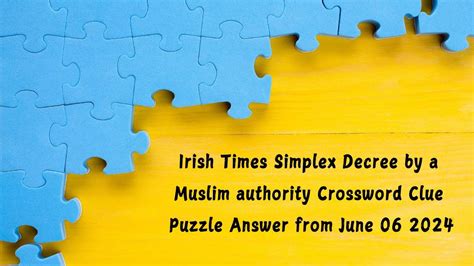 Decree Crossword Clue Answer