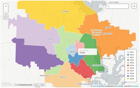 Denton Zip Code Map