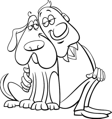 Dog and Owner Coloring Pages