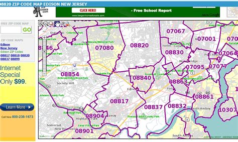 Edison New Jersey Zip Code Guide