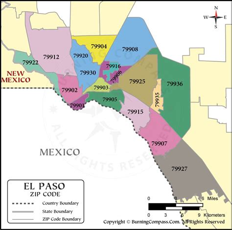 El Paso Zip Code Map Features