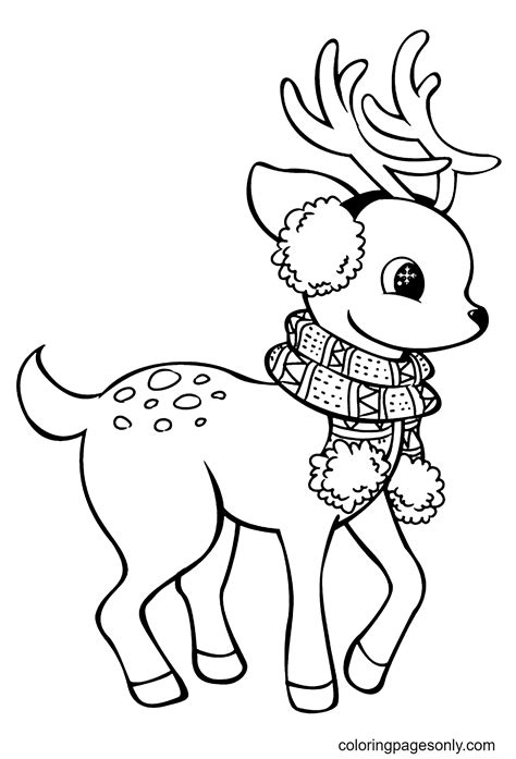 Free Reindeer Coloring Pages For Kids