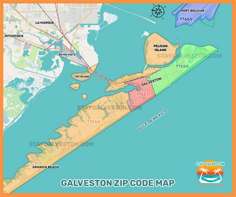 Galveston Texas Zip Codes Map