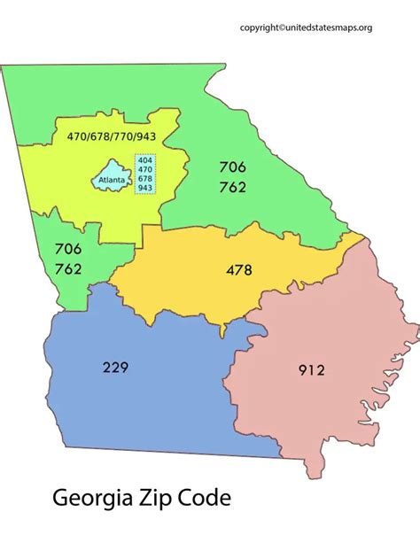Georgia Zip Code Map