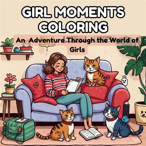 Girl Moments Coloring Book For Relaxation
