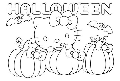 Halloween Hello Kitty Coloring Pages For Kids Fun
