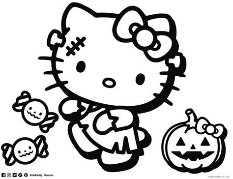 Halloween Hello Kitty Coloring Pages For Kids Fun
