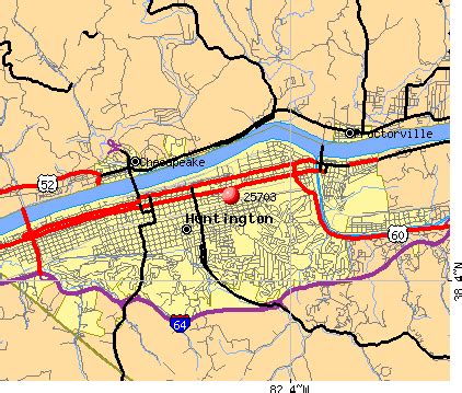Huntington WV Zip Code Map