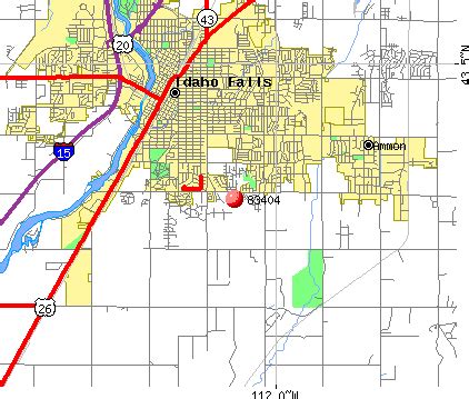 Idaho Falls Zip Code Boundary Map