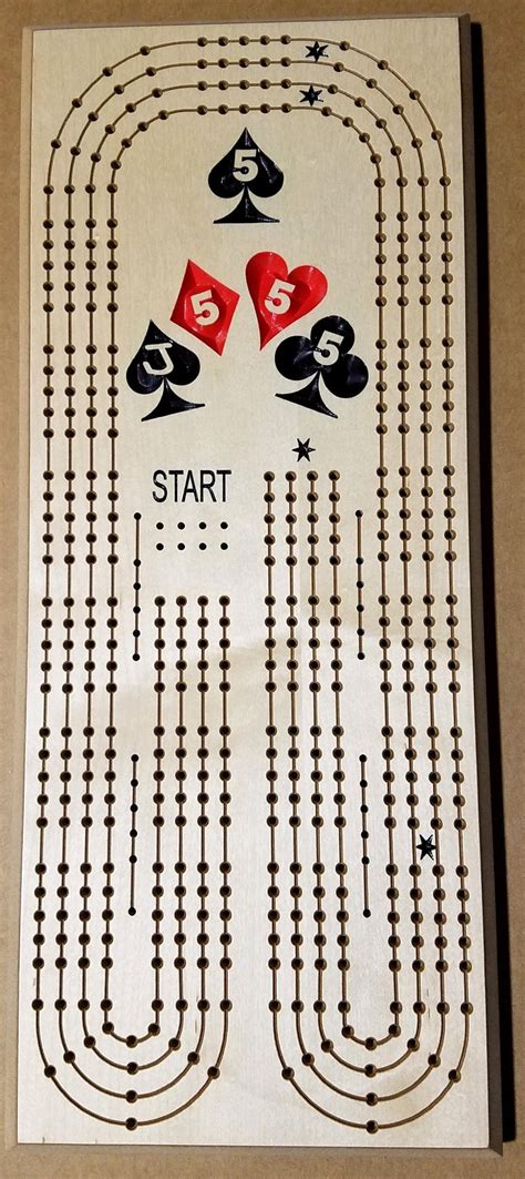 Large Print Cribbage Board Template