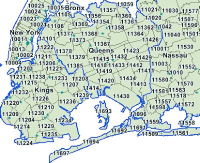 Long Island NY Zip Codes Map