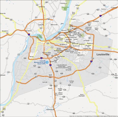 Louisville KY Map