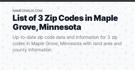Maple Grove Mn Zip Code Map