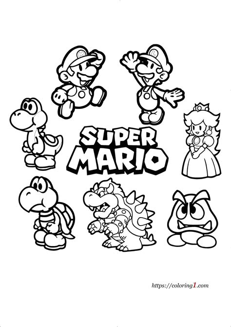 Mario Characters Coloring Pages For Kids Free Printables