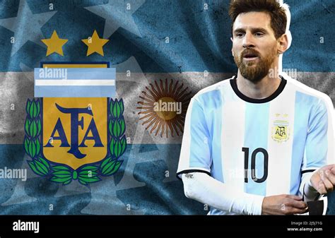 Messi with the Argentine Flag