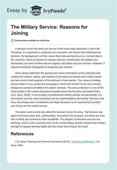 Military Service Conclusion