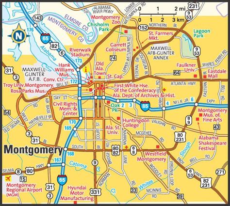 Montgomery Alabama Map Directions