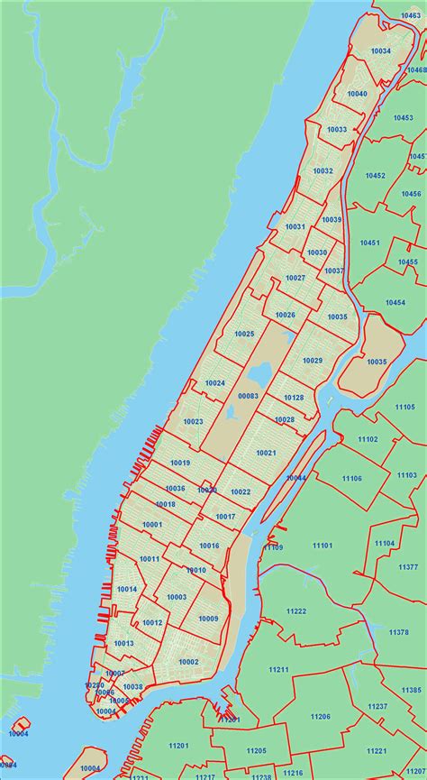 NYC Zip Code Boundary Map