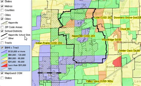 Naperville Illinois Zip Code Boundary Map