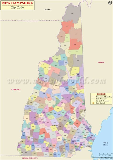 New Hampshire Zip Code Map