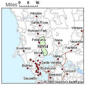 Petaluma Zip Codes Map