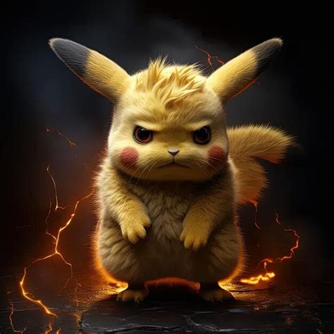 Pikachu Standing on Its Hind Legs