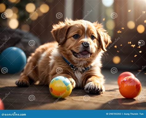 Puppy and Ball Coloring Page