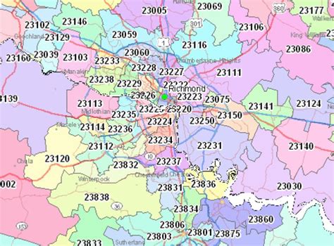 Richmond Zip Codes Map