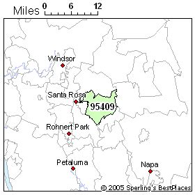 Santa Rosa California Zip Code Map