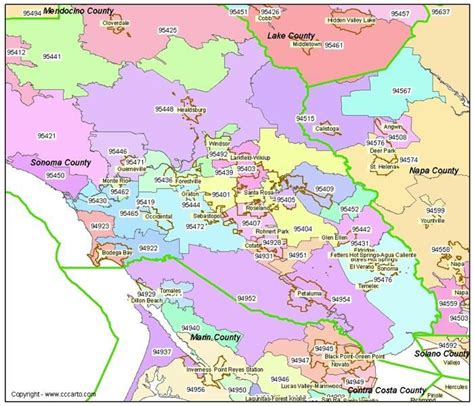 Santa Rosa Zip Code Map