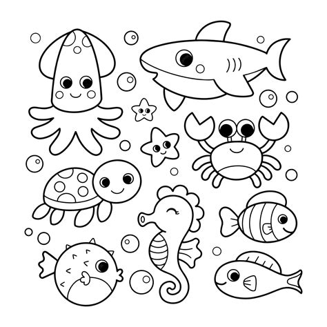 Sea Animals Coloring Pages For Kids