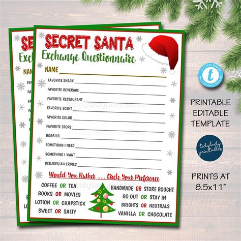 Secret Santa Template
