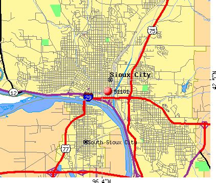 Map of Sioux City Zip Code 51101