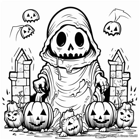 Spooky Scenes Coloring Page
