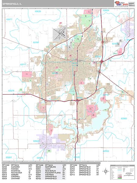Springfield IL Zip Code Map Details