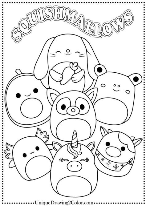 Squishmallow Free Coloring Pages