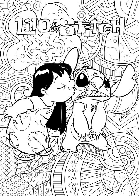 Stitch coloring pages for adults