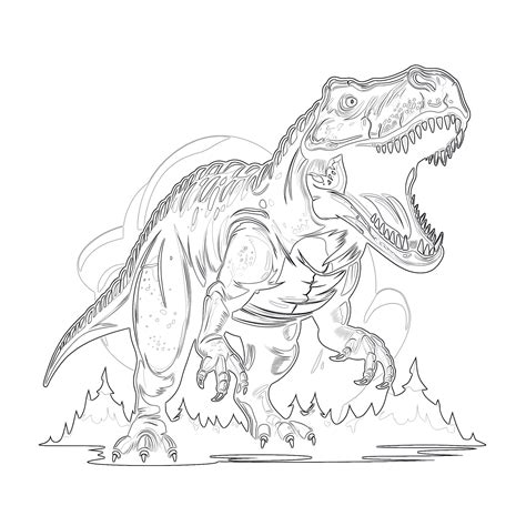 T Rex Coloring Page for Kids