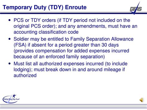TDY Pay and Allowances