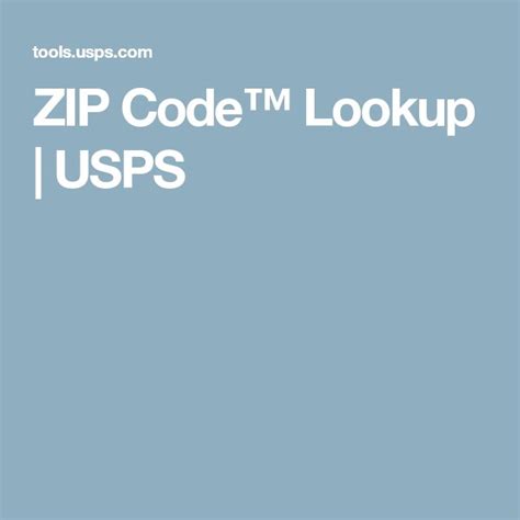 USPS Zip Code Lookup Tool