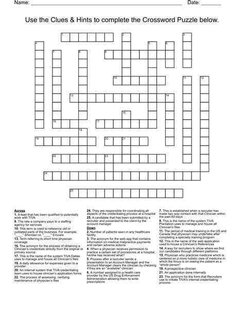 Use Crossword Puzzle Clues as a Guide