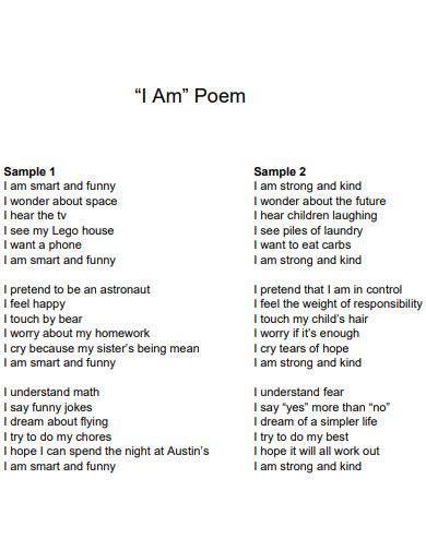 Using I Am Poem Template for Self-Discovery