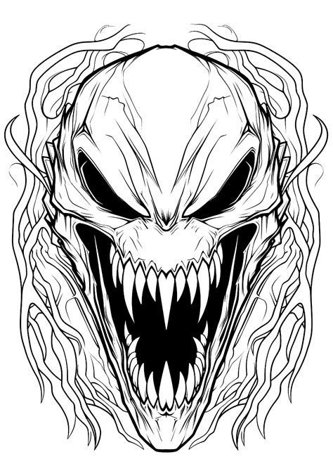 Venom Face Coloring Page